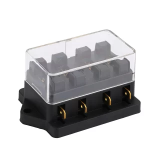 GFEV(04)4-way In-line Car Fuse Box and 1A-40A Standard Blade Fuses