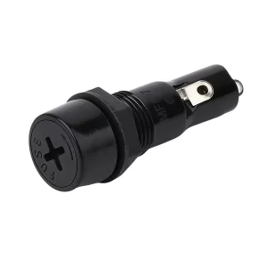 Glass Fuse Holder Panel Mount Round 5x20 10A 250V AC